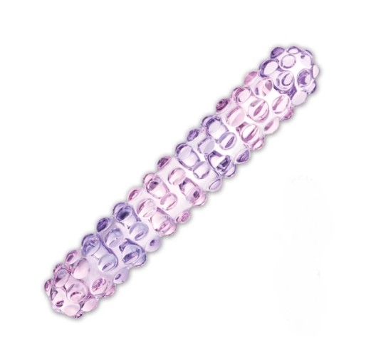 Szklane dildo - Glas Purple Rose Nubby